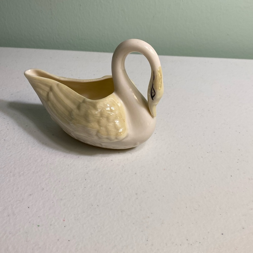 Vintage Belleek Ireland Swan Porcelain Creamer